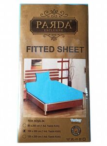 PARDA Turkish Fitted Bedsheet Single 100x200 cm with 1 Pillowcase 50x70 cm Cotton Turquoise