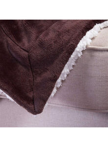 Fabienne Reversible Soft Sherpa Bed Blanket Fleece Dark Brown 220x240cm