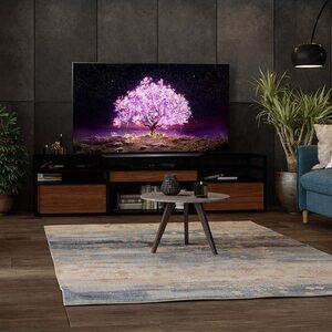 تلفزيون OLED مقاس 65 بوصة موديل C1، بتصميم الشاشة السينمائية 4K وتقنية HDR السينمائية ومنصة WebOS الذكية وميزة تعتيم البكسل ThinQ AI