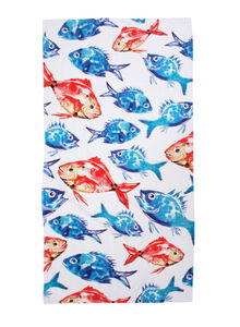 Biggdesign Anemoss Fish Pattern Beach Towel Multicolour 70 x 140cm
