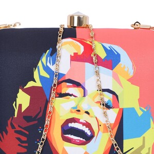 ArtFlyck 6 inch Printed Marilyn Clutch,Multicolour