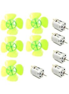 Invento 10-Piece Hobby DC Motor and 4-Blade Fan for DIY Science Projects