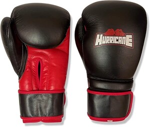 Hurricane - Professional Grade Boxing Gloves- Men & Women- Boxing , Kickboxing, Muay Thai - Black And Red- Faux Leather-12Oz