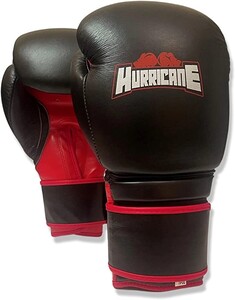 Hurricane - Professional Grade Boxing Gloves- Men & Women- Boxing , Kickboxing, Muay Thai - Black And Red- Faux Leather-12Oz