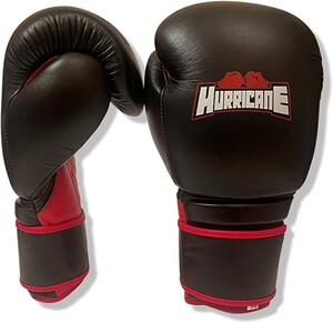 Hurricane - Professional Grade Boxing Gloves- Men & Women- Boxing , Kickboxing, Muay Thai - Black And Red- Faux Leather-12Oz