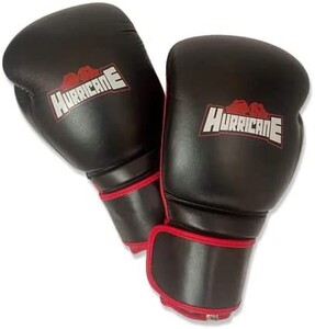 Hurricane - Professional Grade Boxing Gloves- Men & Women- Boxing , Kickboxing, Muay Thai - Black And Red- Faux Leather-12Oz