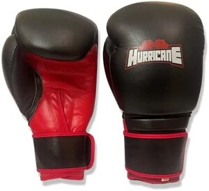 Hurricane - Professional Grade Boxing Gloves- Men & Women- Boxing , Kickboxing, Muay Thai - Black And Red- Faux Leather-12Oz