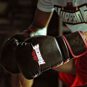 Hurricane - Professional Grade Boxing Gloves- Men & Women- Boxing , Kickboxing, Muay Thai - Black And Red- Faux Leather-14OZ