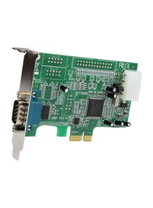 Star Tech RS232 PCI Express Serial Card With Expansion Slot Green/Black/White
