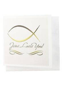 3DROSE Pack Of 12 Jesus Loves You Printed Greeting Card With Envelope