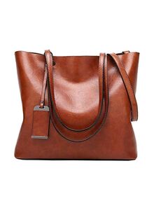ALARION Leather Tote Bag Pink