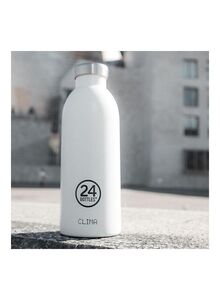 24Bottles Double Walled Stainless Steel Water Bottle White