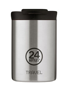 24Bottles Double Walled Insulated Stainless Steel Travel Tumbler Silver/Black