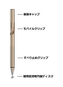 ADONIT Pro 4 Precision Disc Stylus Pen 5.51x0.35x5.51inch Silver/Gold