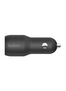 belkin Boost Dual USB-A Car Charger With Lightning To USB-A Charging Cable Set