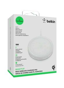 belkin Boost Up Wireless Charging Pad For Fast QI Certified And Other QI Enabled Devices White