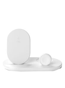 belkin Boost Charge 3-In-1 Wireless Charger For Fast QI Certified And QI Enabled Devices White