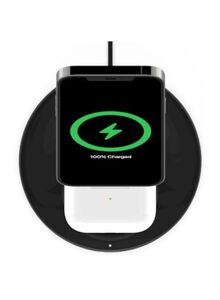 belkin BoostCharge Pro MagSafe 2-in-1 with 15W Wireless Charger Stand - UK Black/White