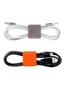 blueLounge 2-Piece Medium Cable Clip Brown/Orange