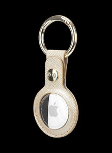 CASE-MATE Clip Ring Leather Keychain Apple AirTag Case Gold