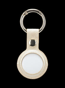 CASE-MATE Clip Ring Leather Keychain Apple AirTag Case Gold