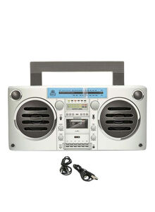 GPO Retro Bronx Bluetooth Boombox Speaker 810BT Silver