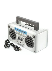 GPO Retro Bronx Bluetooth Boombox Speaker 810BT Silver