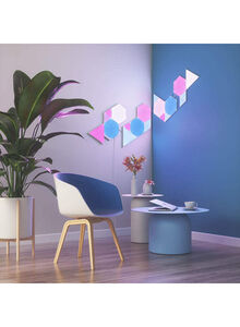 Nanoleaf Pack of 10 Triangle Shapes Smart WiFi LED Panel System With Music Visualizer White 23 x 20cm