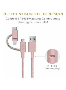 Native Union Belt 3-In-1 Data Sync Charging Cable Rose