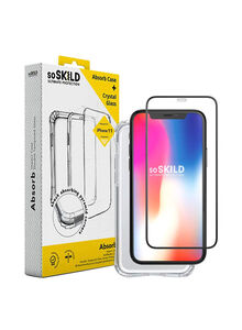 soSKILD Absorb 2.0 Impact Case Transparent & Glass Screen Protector for iPhone 11 Pro Max Clear
