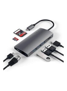 SATECHI Type-C Multi-Port Adapter With 4K Ethernet V2 Grey