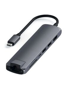SATECHI Type-C Slim Multiport With Ethernet Adapter Space Grey