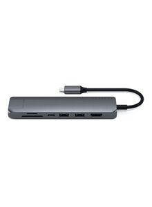 SATECHI Type-C Slim Multiport With Ethernet Adapter Space Grey