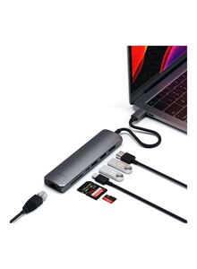 SATECHI Type-C Slim Multiport With Ethernet Adapter Space Grey