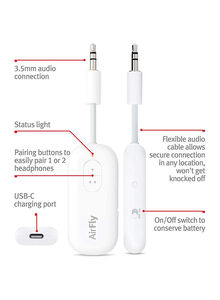 twelve south Duo Earphones Bluetooth Dongle For Air Flights White