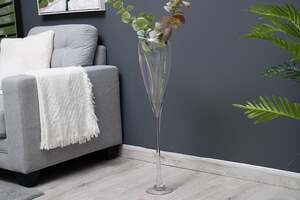 بان هوم مزهرية زجاجية مارتن شفافة ، 15 × 14 × 80 سم