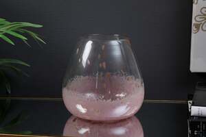 Pan Home Sherbet Vase Pink and Gold 20x20cm