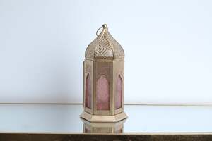 Pan Home Pazice Lantern 13x11x24cm-gold and Peach