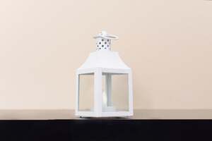 Pan Home Algany Lantern With T-light 6x6x12cm-white