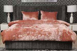 Pan Home Kacia Velvet Duvet Cover Dark Pink 260x220cm