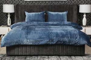 Pan Home Kacia Velvet Duvet Cover Dark Grey 230x220cm