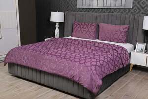 Pan Home Queen 3pcs Velvet Quilt Set Purple 220x220cm