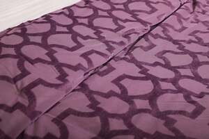 Pan Home Queen 3pcs Velvet Quilt Set Purple 220x220cm