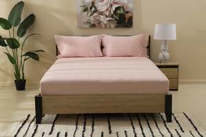 Pan Home Basic Fitted Sheet Pink 180x210+30cm