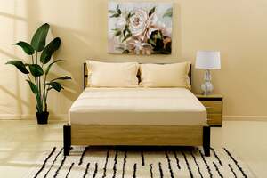 Pan Home Classic Fitted Sheet 200tc Ivory 200x210+30cm