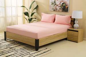 Pan Home Classic Fitted Sheet 200tc Pink 160x205+30cm