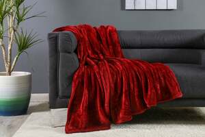 Pan Home Cuddle Blanket Burgundy 200x240cm