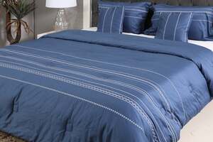 Pan Home Aline 5pcs Embroidery Comforter Set Blue 220x240cm