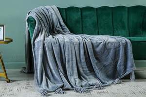 Pan Home Nancy Flannel Blanket Grey 150x200cm