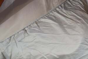 Pan Home Ritzy Organic Cotton Sateen Fitted Sheet Silver 200x210+30cm